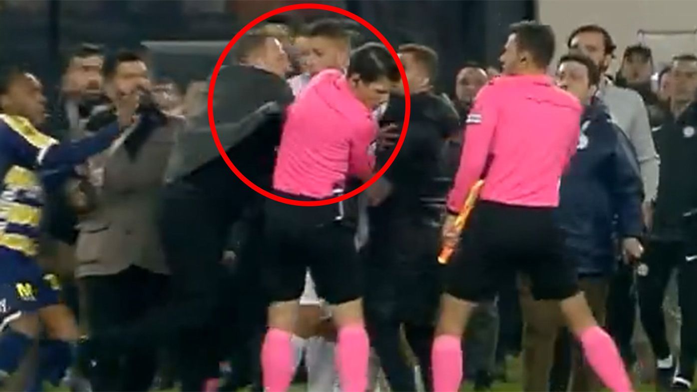 Referee floored by furious club president in vicious post-match assault in Turkish Super Lig