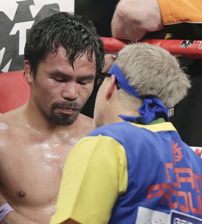 Pacquiao claimed after the fight that he had torn a muscle in his shoulder.