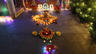 Diwali decorations at 62 Ward St, Schofields 