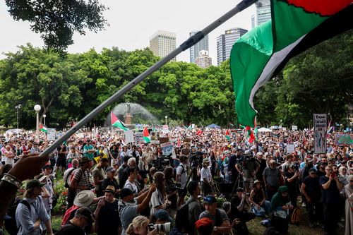 Thousands gathered for the latest rally for Palestine.