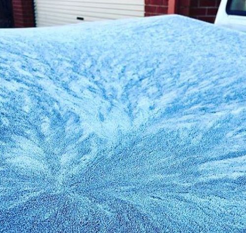 Frost on a car in Melbourne (Instagram: lucyscrown)