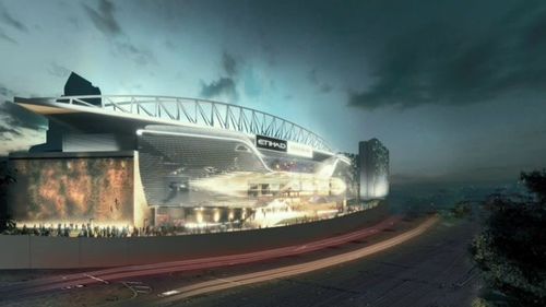 Etihad Stadium and its surrounding grounds will receive a revamp as part of the deal. (9NEWS)