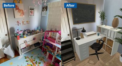 A before-and-after look at the Ikea Kreativ app feature in use.