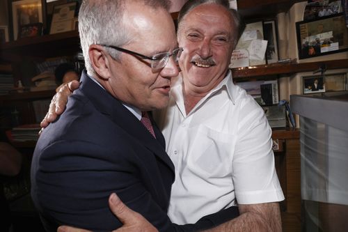 Mr Morrison embraced customers and staff at Sisto's beloved cafe.