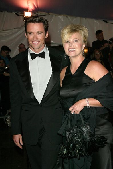 Hugh Jackman and wife Deborra-Lee Furness attend the "Dangerous Liaisons: Fashion and Furniture in the 18th Century" Costume Institute benefit gala at the Metropolitan Museum of Art April 26, 2004 in New York City. 