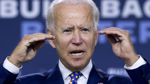 Joe Biden is currently leading in the polls against Donald Trump.