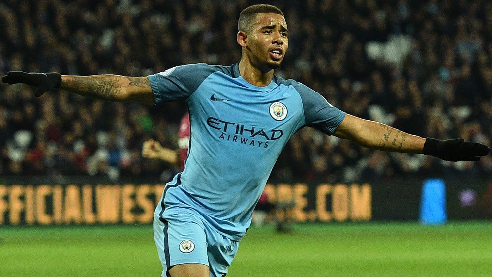 Forward Gabriel Jesus helped Manchester City to a comprehensive win over West Ham. (AFP)