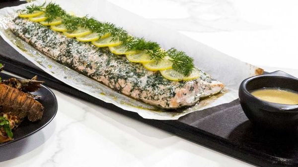 Hayden Quinn's Family Food Fight salmon with beurre blanc sauce