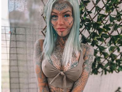 Amber Luke has over 200 tattoos on her body