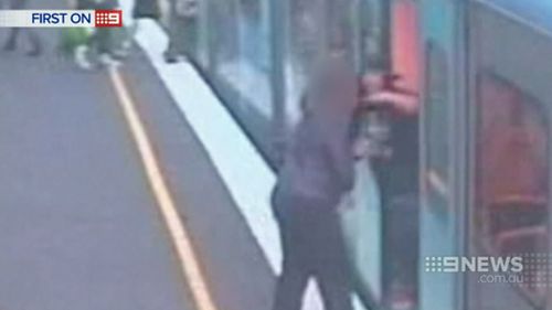Luke's second victim was punched in the face as she boarded a train at Flemington Bridge Station. (9NEWS)