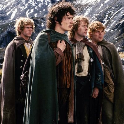 The hobbits: Dominic Monaghan, Elijah Wood, Billy Boyd and Sean Astin