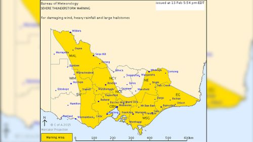 A severe thunderstorm warning has been issued for most of the state. (BOM)