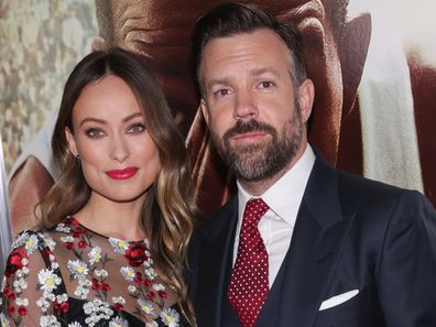 Olivia Wilde and actor Jason Sudeikis attend the "Race" New York screening held at Landmark's Sunshine Cinema on February 17, 2016 in New York City.