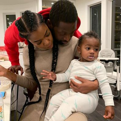 Gabrielle and Dwayne Wade with their daughter Kaavia.