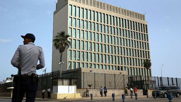 General view of the US Interests Section building in Havana, Cuba. (AAP)