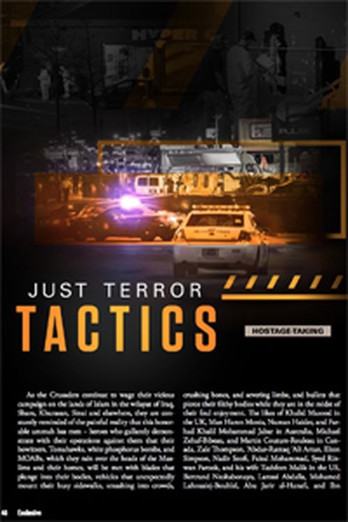 A page inside Islamic State's monthly magazine details how to take hostages.