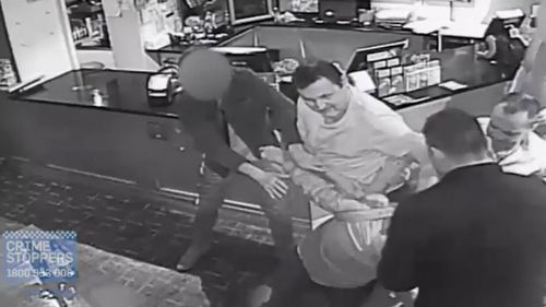 The violent brawl lasted for approximately 90 seconds inside the pub. (Supplied)