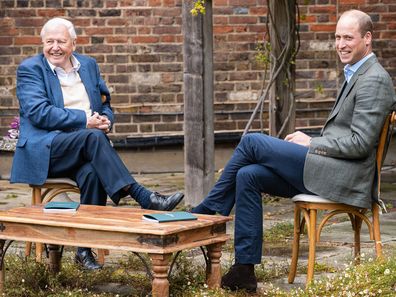 Prince William, Duke of Cambridge and Sir David Attenborough discuss The Earthshot Prize at Kensington Palace, in London, England