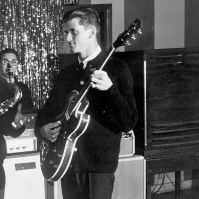 (L-R) Dick Peterson, Norm Sundholm, Lynn Easton, Barry Curtis and Mike Mitchell of the rock and roll band "The Kingsmen" pose for a portrait in circa 1965. 