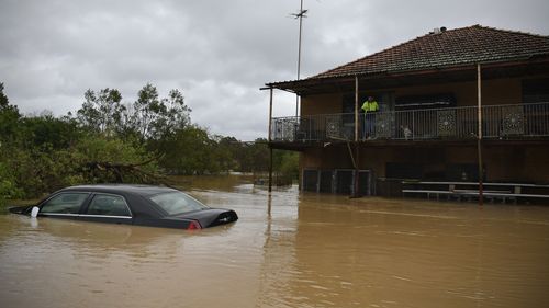 Flood waters in Sydney's north-west
