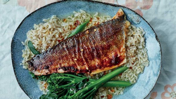 Anxiety-busting miso sea bass with green tea rice (ochakuze) by Rachel Kelly