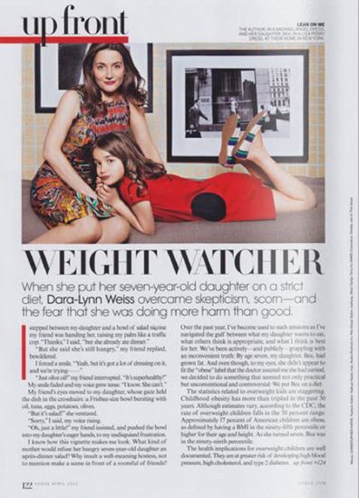 Dara-Lynn Weiss wrote about her daughter's weight loss journey in the US publication.