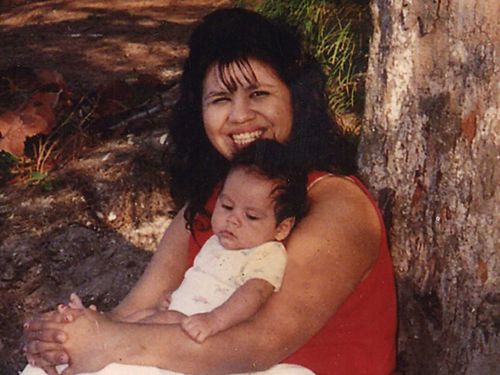Texas death row inmate Melissa Lucio is holding one of her sons, John. 