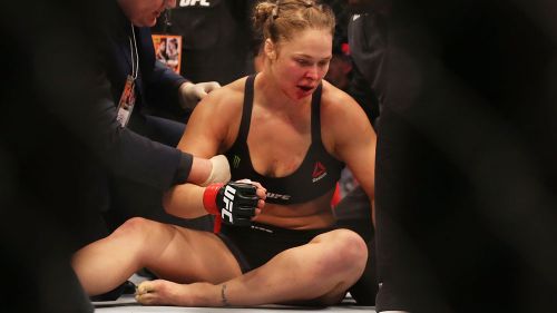 Rousey took a beating in thew fight. (AP)