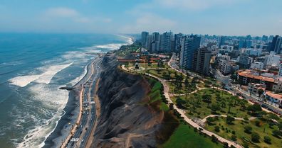 aerial shot of Lima, Peru