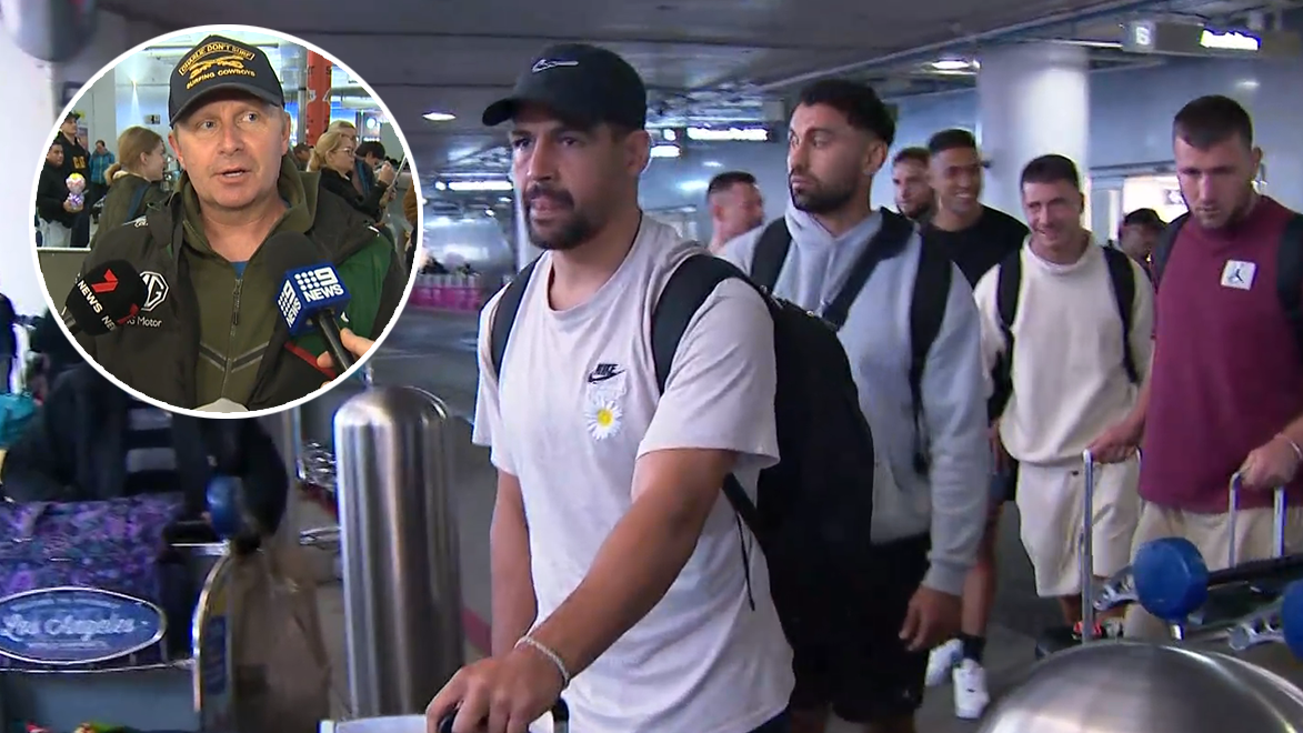 South Sydney Rabbitohs arrive in Los Angeles graphic.