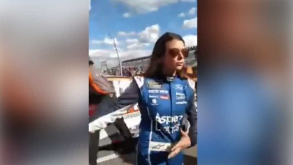 Nascar driver confronts fans who boo her