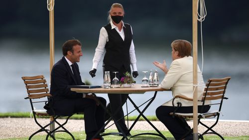 German Chancellor Angela Merkel and French President Emmanuel Macron 