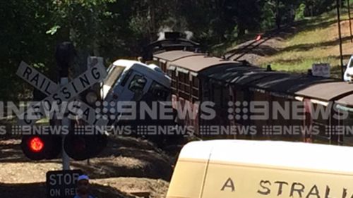 The iconic train has been involved in a crash with a mini bus. (9NEWS)