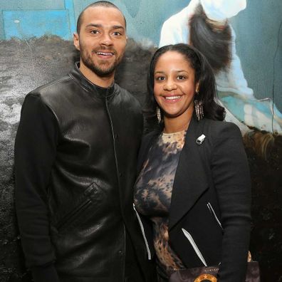 Jesse Williams and Aryn Drakelee-Williams attend the Art Los Angeles Contemporary Reception on January 23, 2013.