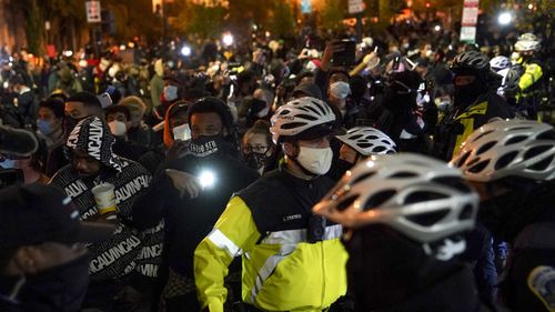 Tensions rising outside White House as election results loom