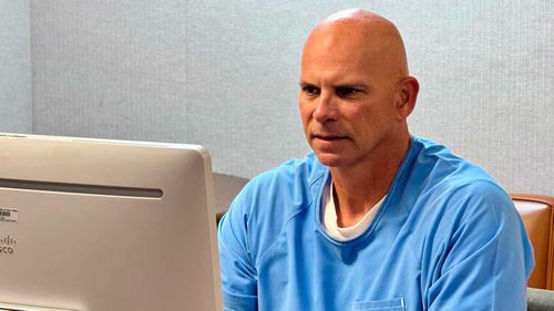 Lyle Menendez appears before the parole board via teleconference.
