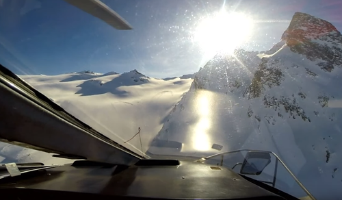 GoPro cameras captured the moment a chopper collided with a light aircraft while flying over the Italian Alps.