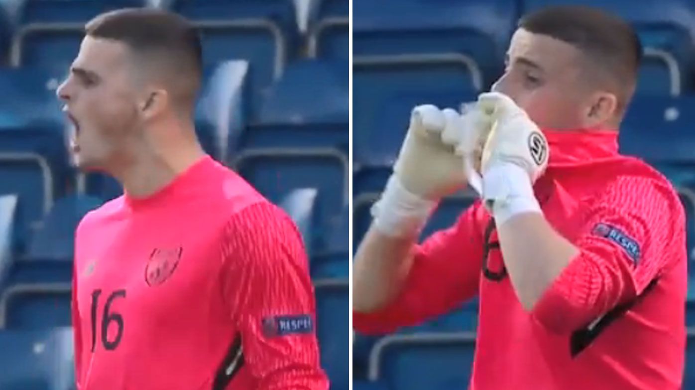 Ireland under-17s goalkeeper Jimmy Corcoran in tears after heartbreaking ruling during European Championship exit