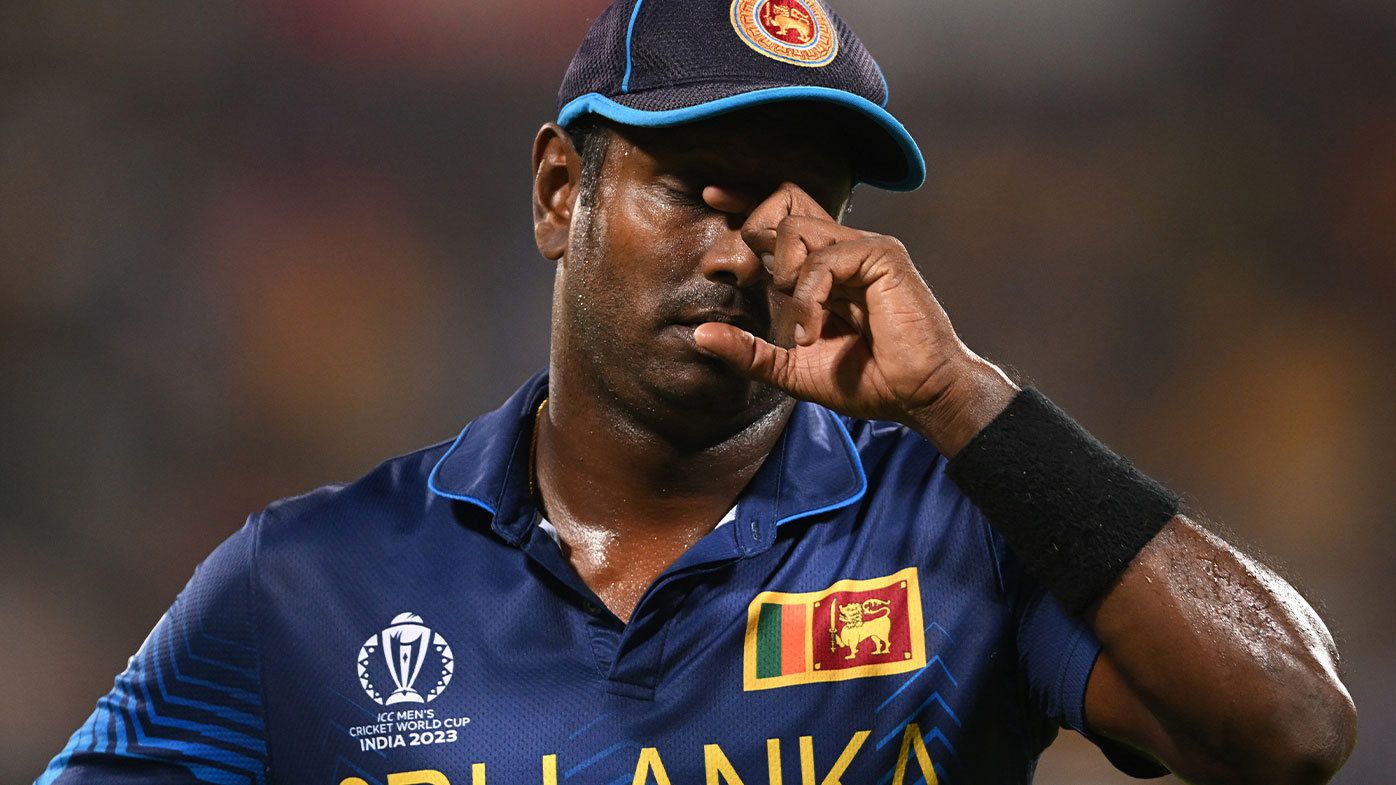 Sri Lankan star Angelo Mathews pictured at the 2023 World Cup