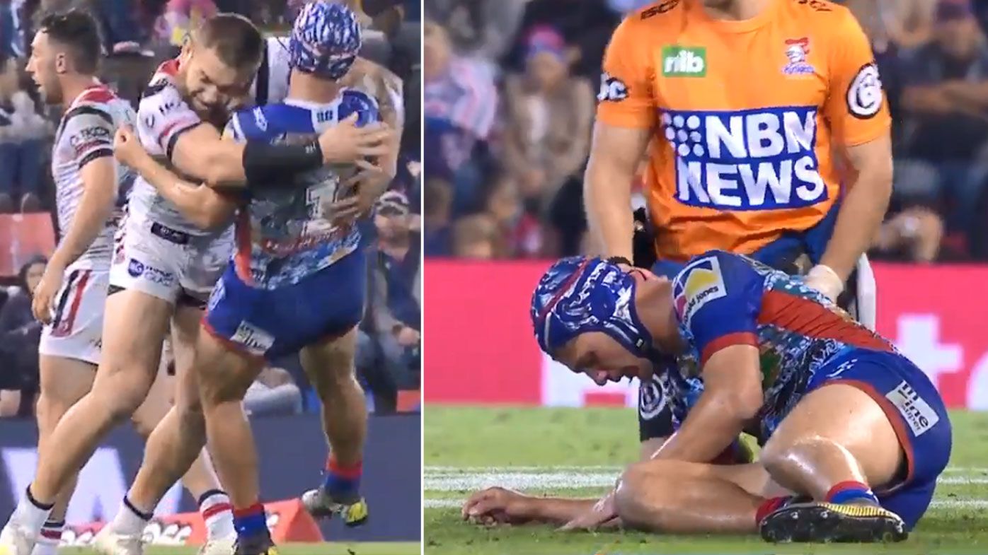 JWH, refs under fire after 'cheap' hit on Kalyn Ponga in Knights win over Roosters
