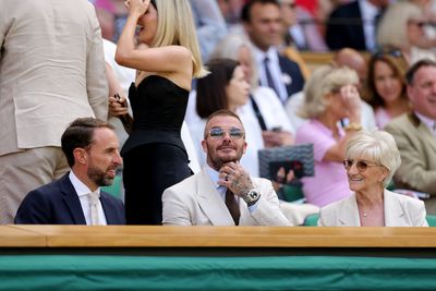 Sir Gareth Southgate, Sir David Beckham and Sandra Beckham