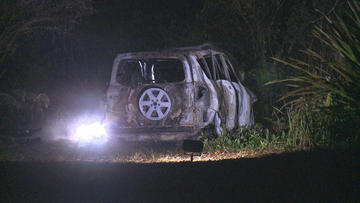 Skeletal remains have been found in a burnt car in Sydney.