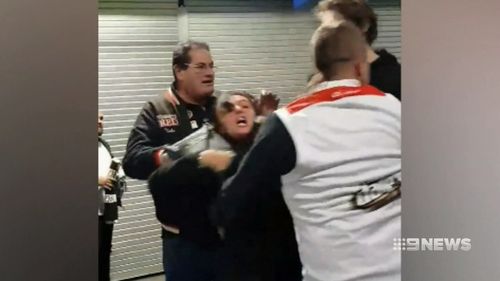 The fight erupted after a match between Collingwood and St Kilda at Etihad Stadium. (Supplied)