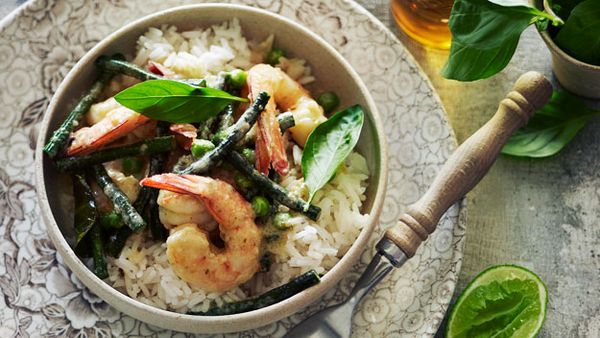 Thai green prawn curry