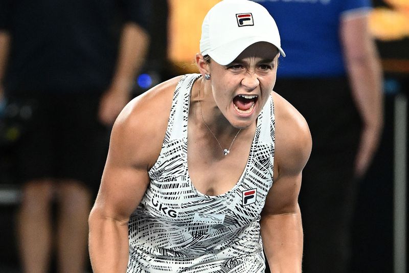 Ashleigh Barty of Australia celebrates match point in her Women&#x27;s Singles Final match against Danielle Collins 