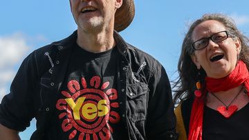 Concertgoers wearing &#x27;Yes&#x27; T-shirts 