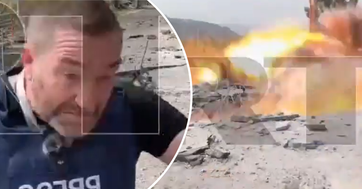 Missile lands metres from reporter crossing live on Russian TV from Lebanon