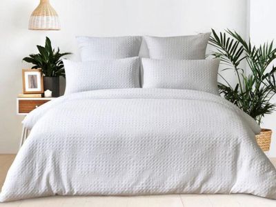 KOO Grace Waffle Quilt Cover Set White (King) — Spotlight