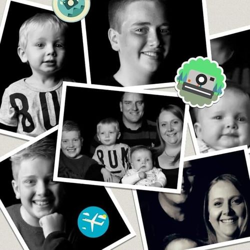The Kilmister family: (Pictured from top left, clockwise) Morgan, aged 2 years,
Felix, aged 14 years
Austin, aged 8 months
Amanda, aged 37 years
Harrison, aged 12 years
Centre image – left to right: Harrison, Morgan, Paul (44 years), Austin and Amanda.
 