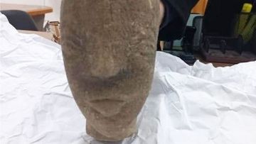 The Ministry of Tourism and Antiquities said the 22cm tall limestone head is believed to represent the Canaanite goddess Anat.